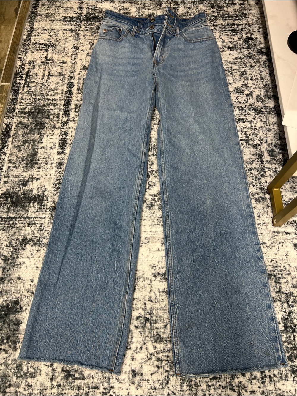 Abercrombie & Fitch Light Blue Wide-Leg High-Rise Jeans
